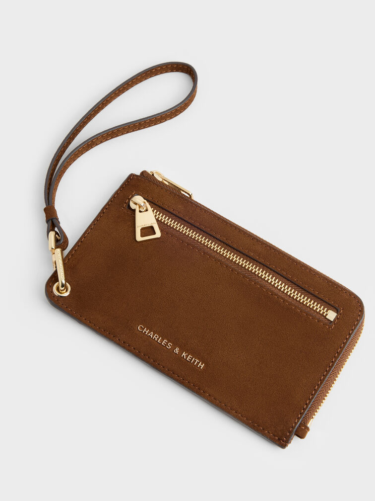 V&iacute; ngắn kho&aacute; zip Lillith n&acirc;u hồ đ&agrave;o, Pecan Brown, hi-res