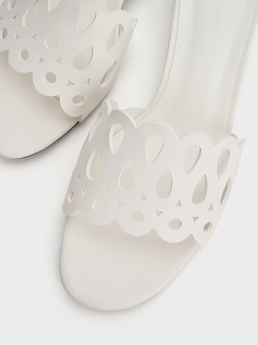 Gi&agrave;y mules cao g&oacute;t Cut-Out, Trắng, hi-res