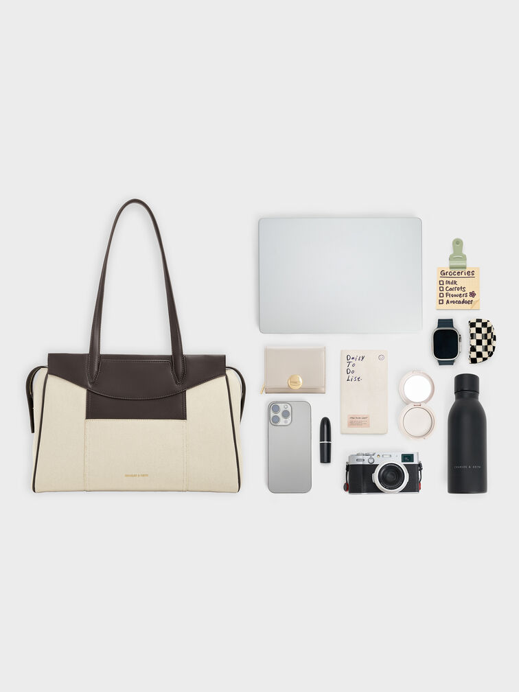 Roan Canvas Tote Bag, Espresso Brown, hi-res