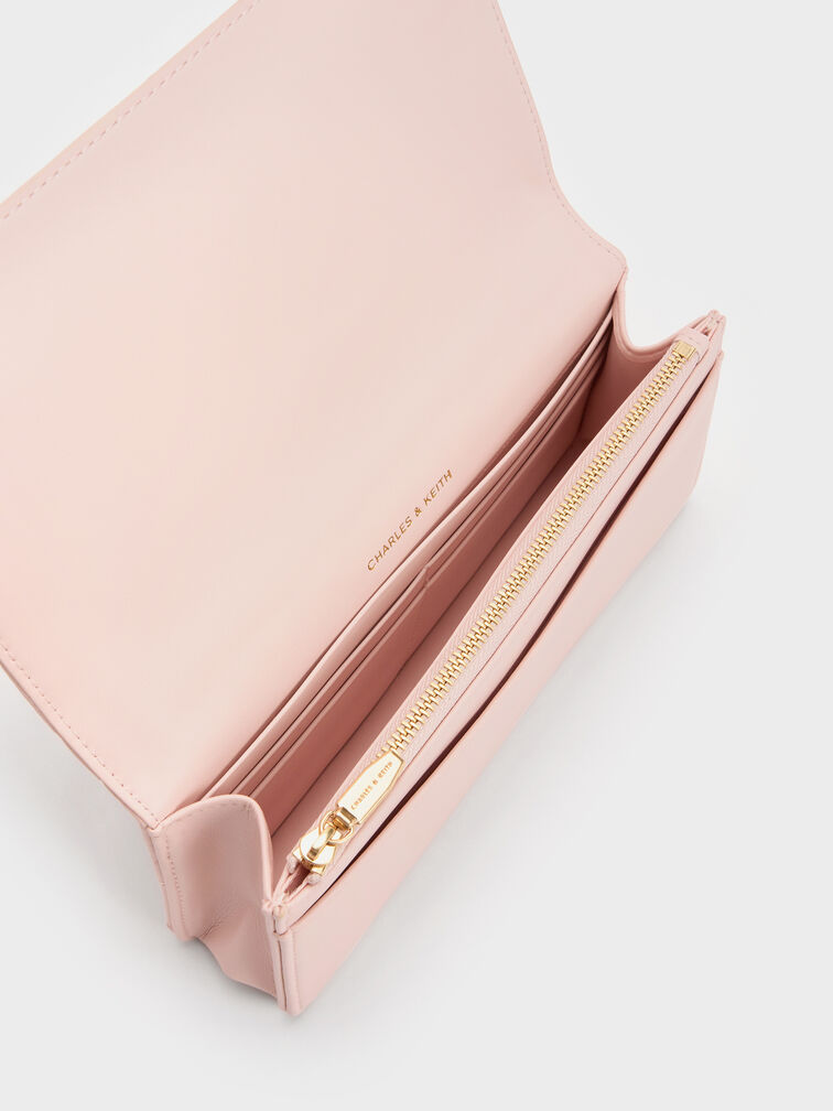 Paffuto Quilted Wallet On Chain, Soft Pink, hi-res