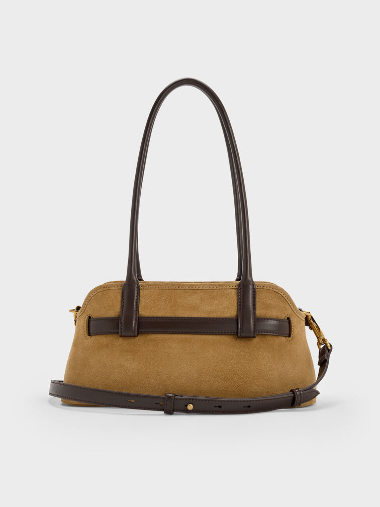 Túi đeo vai hình thang Victoria Recycled Suede, Sahara Sand, hi-res