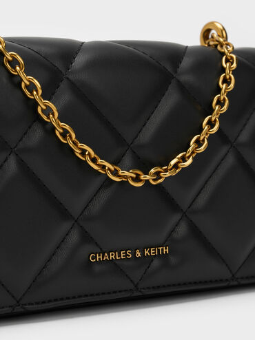 Paffuto Quilted Wallet On Chain, Black, hi-res