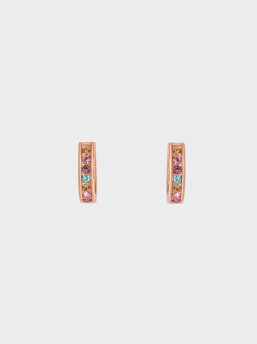 Maeve Crystal-Embellished Hoop Earrings, Rose Gold, hi-res