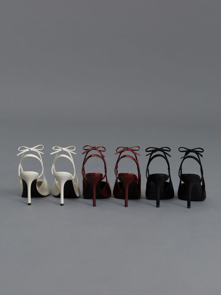 Back-Bow Slingback Pumps, Burgundy, hi-res