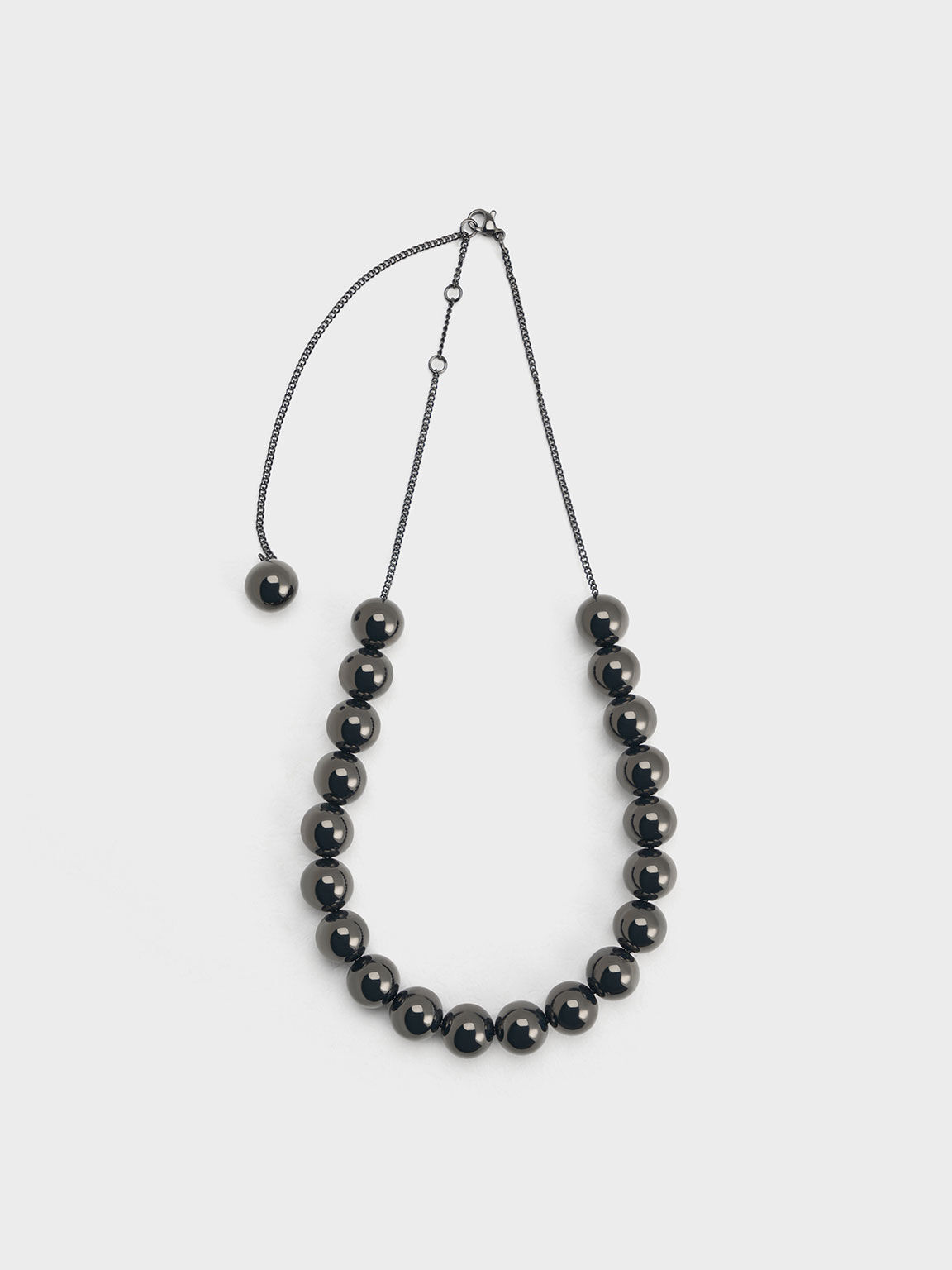 Black Metallic Beaded Necklace - CHARLES & KEITH VN