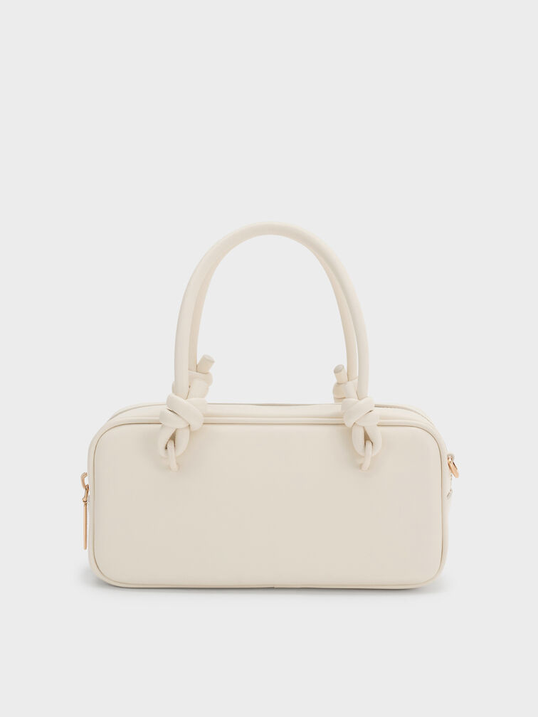 Sammie Knotted-Handle Elongated Bag, Cream, hi-res
