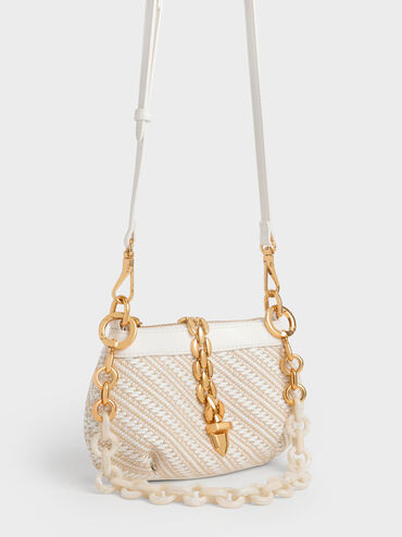 Isana Chain-Handle Bag, White, hi-res