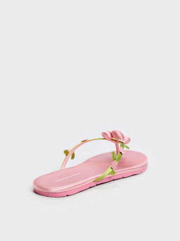 D&eacute;p kẹp Puffy Flower, Hồng, hi-res