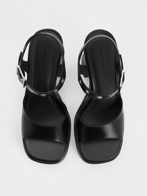 Giày sandals cao gót Joycelyn Grommet, Đen, hi-res
