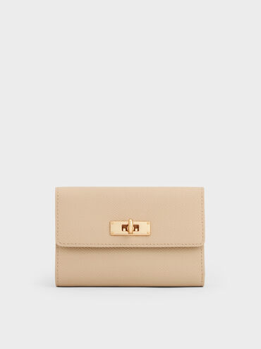 V&iacute; ngắn nắp gập Tricha c&aacute;t be, Sand Beige, hi-res