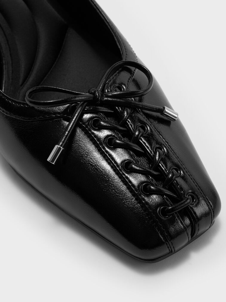 Gi&agrave;y sandals cao g&oacute;t mũi vu&ocirc;ng, Đen, hi-res