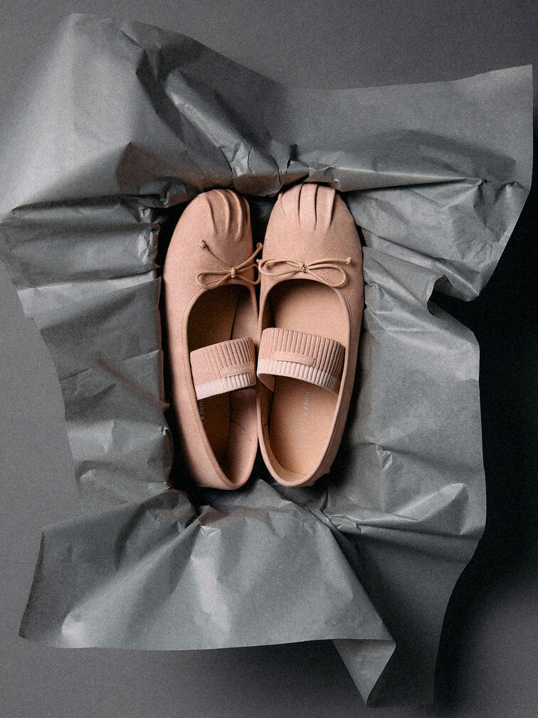 Gi&agrave;y b&uacute;p b&ecirc; mũi tr&ograve;n Winona Faux Suede, Hồng phấn, hi-res