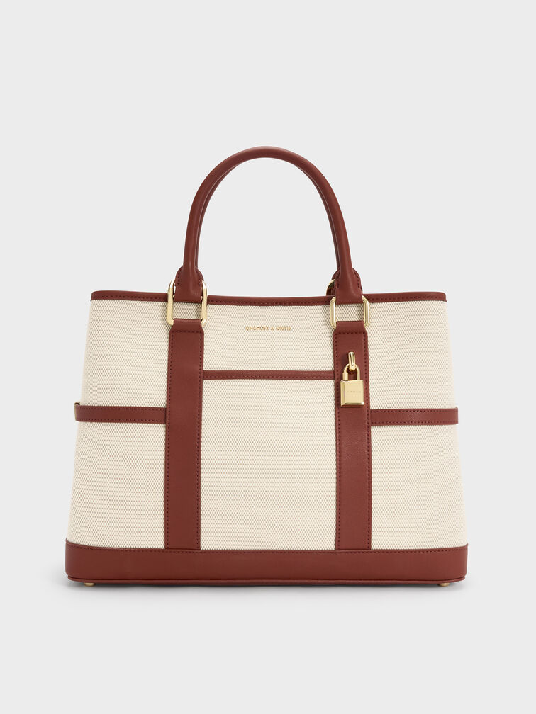 Scottie Canvas Tote Bag, Brick, hi-res