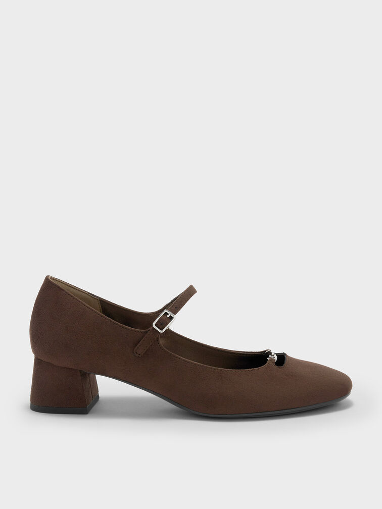 Gi&agrave;y b&uacute;p b&ecirc; đế cao Shila, Dark Brown Textured, hi-res