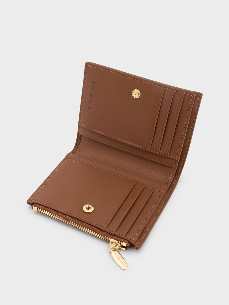 Midori Geometric Top-Zip Wallet, Chocolate, hi-res