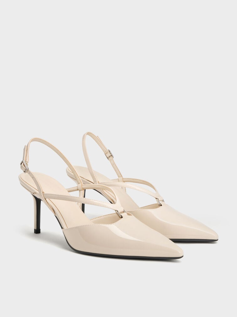 Gi&agrave;y sandals cao g&oacute;t mũi nhọn, Phấn, hi-res