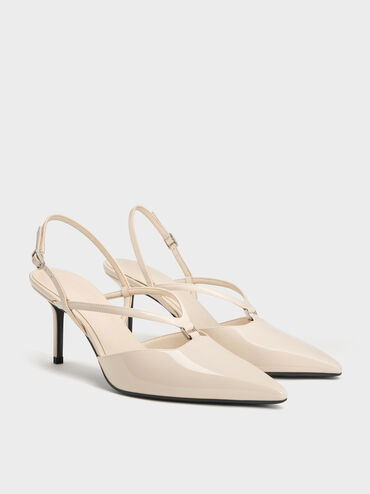 Gi&agrave;y sandals cao g&oacute;t mũi nhọn, Phấn, hi-res