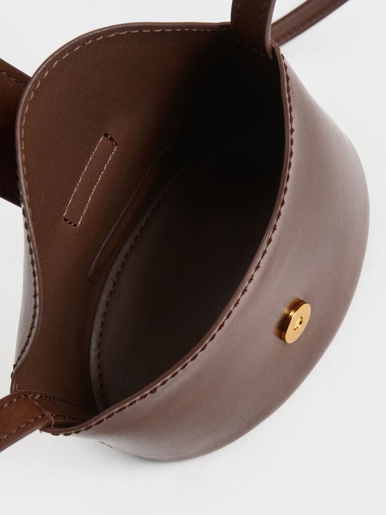 Túi đeo vai nữ phom chữ nhật Gabine Bucket, Chocolate, hi-res