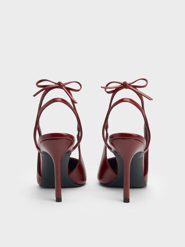Gi&agrave;y sandals cao g&oacute;t mũi nhọn, Đỏ burgundy, hi-res