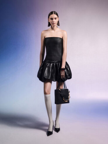 Túi tote Addison Knotted-Rope Double-Handle, Đen, hi-res