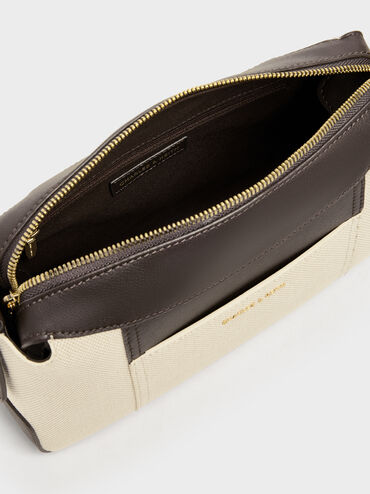 T&uacute;i đeo vai h&igrave;nh thang Roan Canvas, N&acirc;u sẫm, hi-res