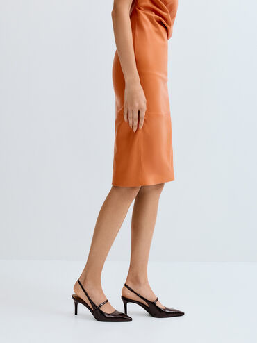 Pointed Slingback Mary Jane Pumps, Burgundy, hi-res