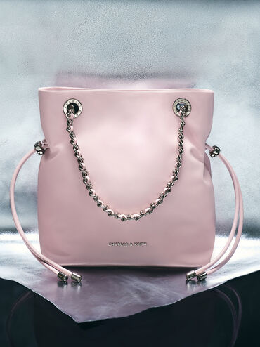 Arya Braided-Strap Double-Handle Crossbody Bag, Cotton Candy Pink, hi-res