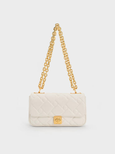 Tillie Quilted Chain Bag, Cream, hi-res
