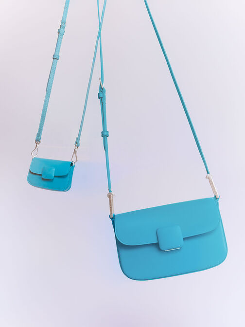 Túi đeo chéo phom vuông Micro Koa, Xanh blue, hi-res