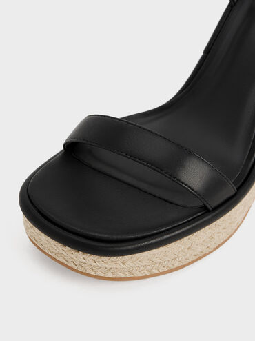 Gi&agrave;y đế xuồng hở mũi Espadrille, Đen, hi-res