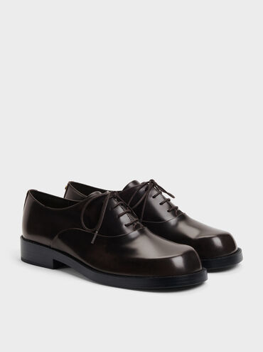 Daena Leather Oxfords, Dark Brown, hi-res