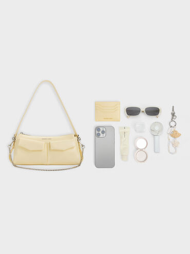 Rachel Front-Pocket Chain Shoulder Bag, Butter Yellow, hi-res