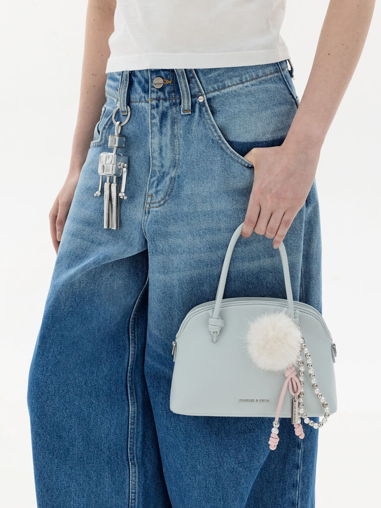 Móc khóa Ivette Woven Robot, Bạc, hi-res