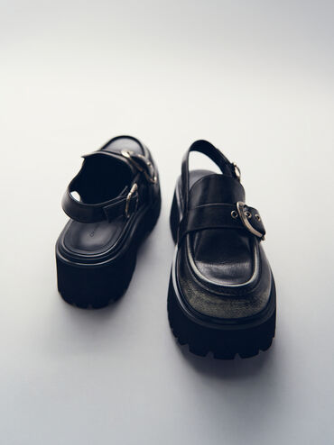 Gi&agrave;y sandals đế cao Eliot Platform, X&aacute;m, hi-res