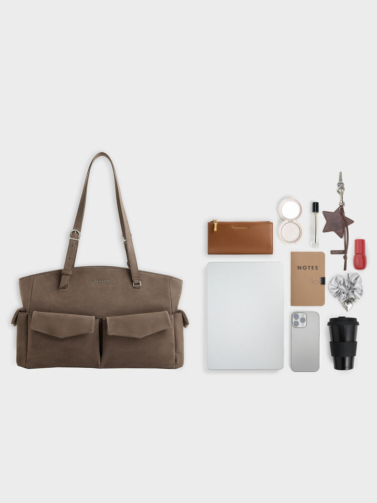 Rachel Multi-Pocket Tote Bag, Stone Grey, hi-res