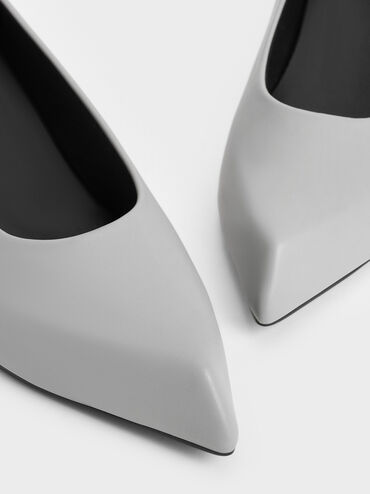 Gi&agrave;y cao g&oacute;t mũi nhọn Lorde Blade-Heel Pointed-Toe, X&aacute;m, hi-res