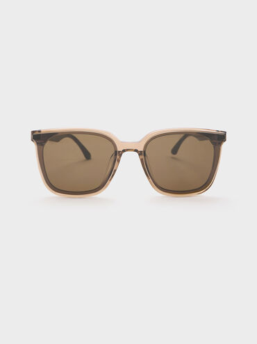 Maude Recycled Acetate Square Sunglasses, Chestnut Brown, hi-res