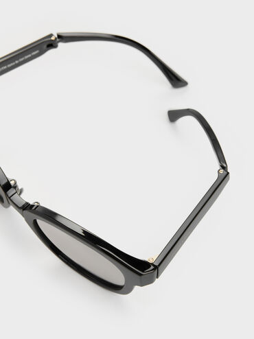 Brea Round Sunglasses, Black, hi-res