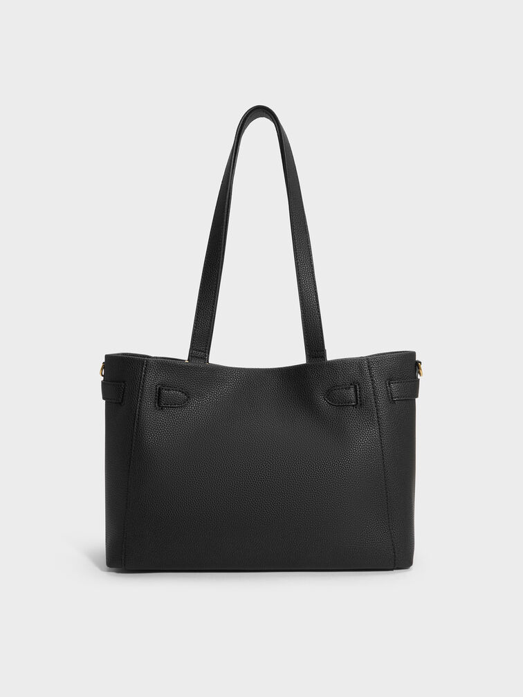 T&uacute;i tote Dinora Belted, Đen, hi-res