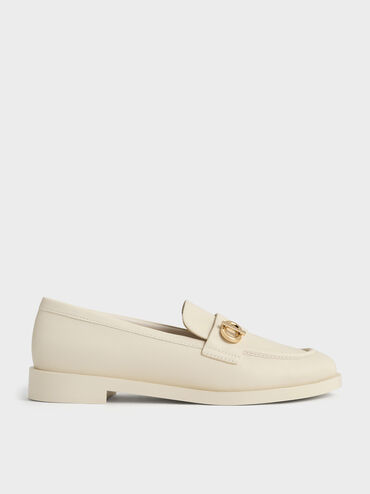 Marley Metallic-Accent Loafers, Chalk, hi-res