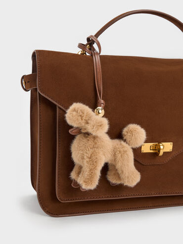 Faux Shearling Poodle Charm, Multi, hi-res