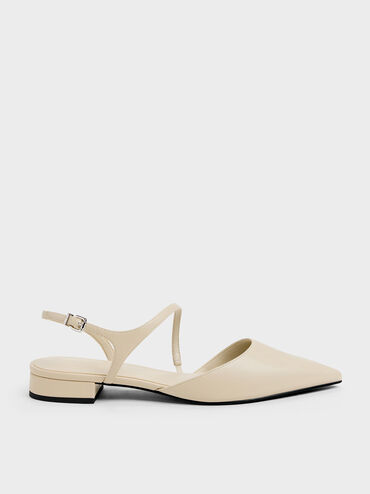 Cordelia Pointed Slingback Flats, Chalk, hi-res