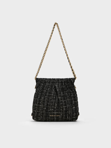 Balo phom chữ nhật Duo Tweed, Black Tweed, hi-res