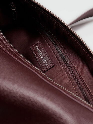 Larsen Buckle-Strap Slouchy Shoulder Bag, Plum, hi-res