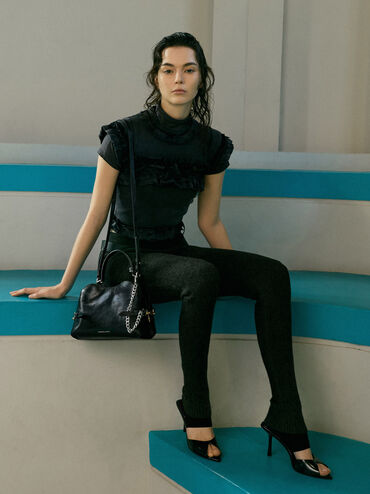 T&uacute;i x&aacute;ch Delfina Chain Side-Belt, Noir, hi-res