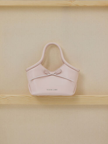 Hazel Bow Tubular Top Handle Bag, Soft Pink, hi-res