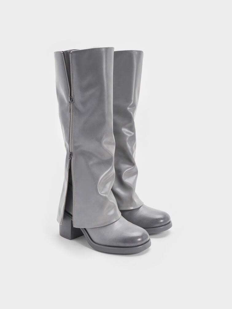 Gi&agrave;y boots cao g&oacute;t Louise Burnished, X&aacute;m nhạt, hi-res
