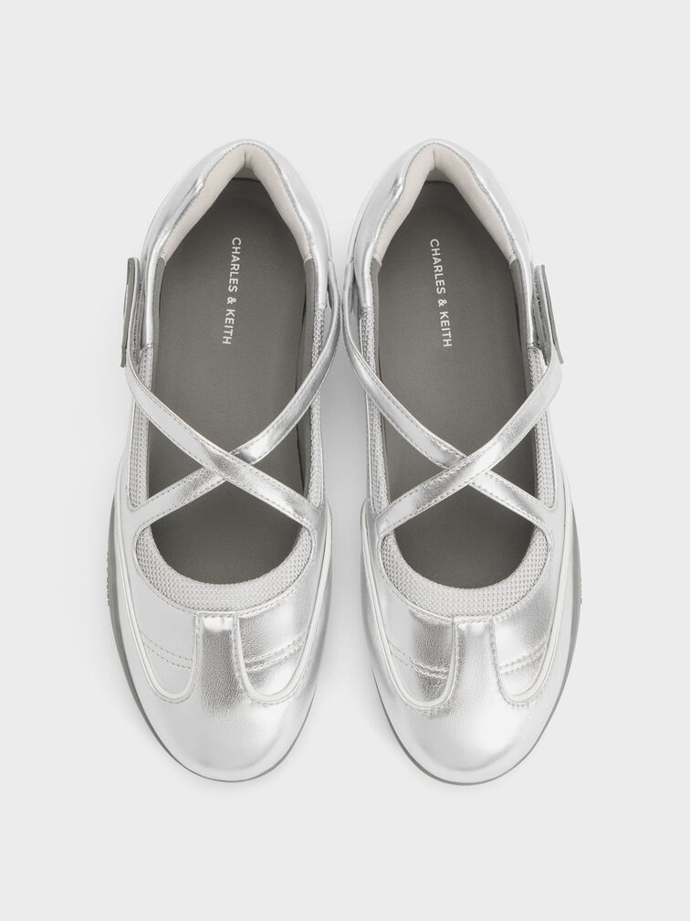 Mika Crossover Mary Jane Sneakers, Silver, hi-res