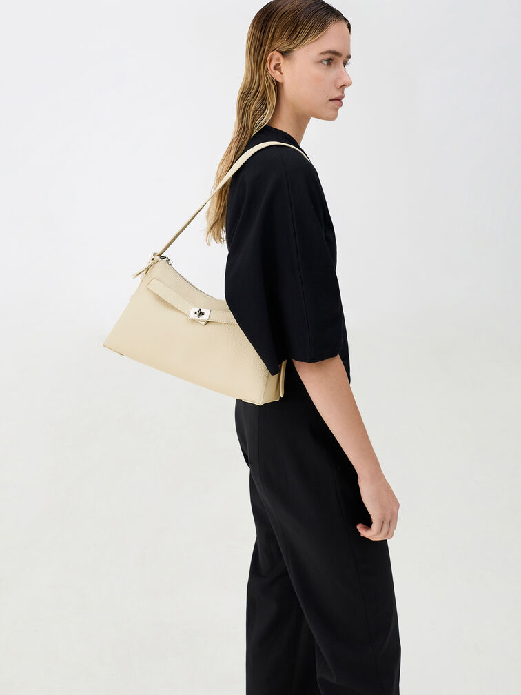 Dinora Belted Shoulder Bag, Chalk, hi-res