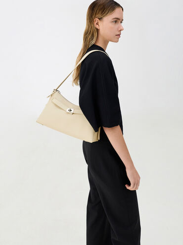 Dinora Belted Shoulder Bag, Chalk, hi-res
